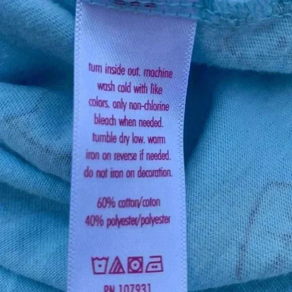 (five for $25) Justice summerweight, long sleeve Tee w cat pattern & rounded hem - Picture 5 of 6